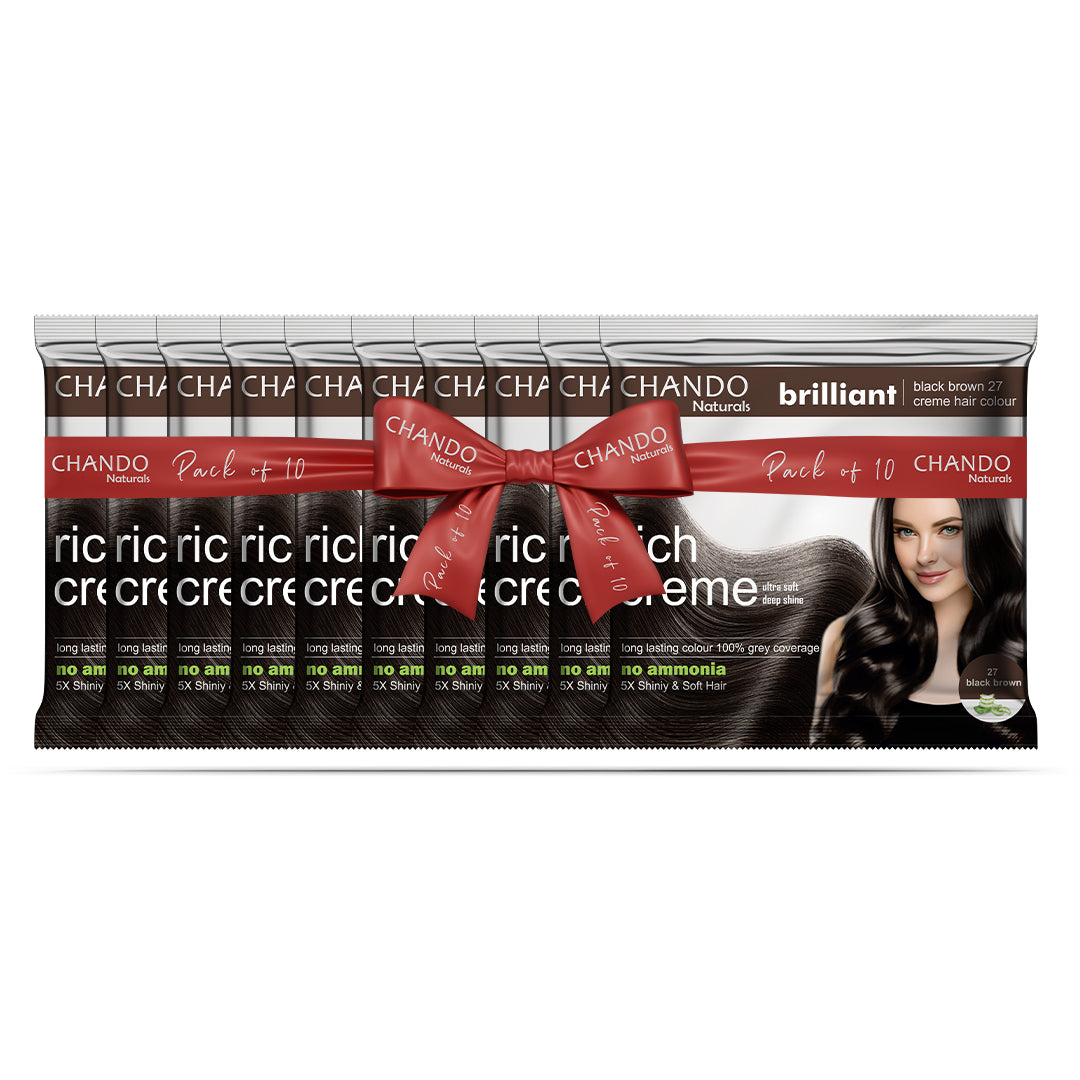 BLACK BROWN HAIR COLOR PACK OF 10